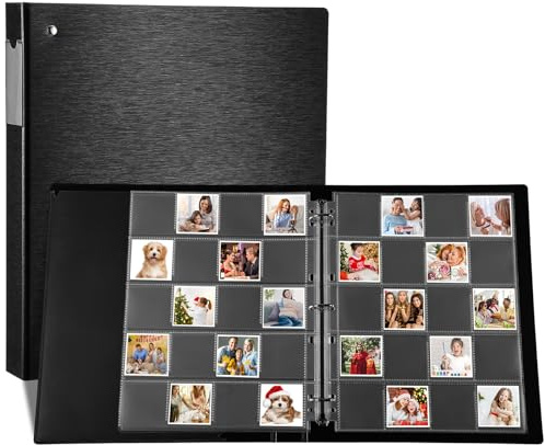 Protective Photo Slide Storage Box Set - 50 Pages Acid Free Protector 3 Ring Pocket Binder With Plastic Sleeves - Holds 20 35mm Slides Each Page - Presentation Book for Organizing