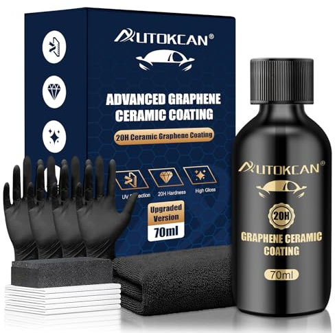 Keramikversiegelung Auto, Graphene Ceramic Coating, Keramikversiegelung für Autos, Ultrahochglanz, Extrem Hydrophob, Nano-Versiegelung für Lackschutz Nano Versiegelung Auto (70ML-20H)