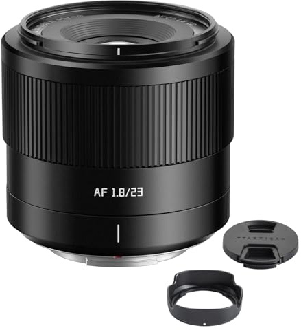 TTArtisan 23mm F1.8 Objektiv Autofokus APS-C für E-Mount-Kameras A5000 A6500 A6600 NEX-3 NEX-3N NEX-7 NEX5 CA7 A7I A7R A7S A7SI A7SII A9 und mehr. (schwarz)