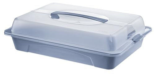 Rotho Cool & Fresh Partybutler mit Kühlung, Haube und Tragegriff, Kunststoff (PP) BPA-frei, transparent/blau, (43.5 x 29.5 x 11.0 cm)