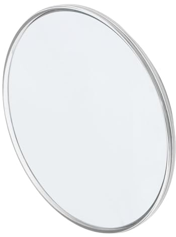 Tihebeyan 30X Magnifying Mirror with 3 Mounting Suction Cups Lightweight Portable 6 Inch Round Mirror for Travel for People over 50 Years Old ABS Glass Material (Silver)