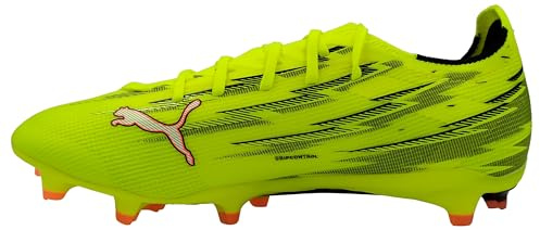 Puma Ultra 6 Match FG/AG - Tenis de fútbol Unisex, Color Amarillo Alerta, Color Negro, Rojo y Lima Brillante, Talla 6 de Reino Unido, Yellow Alert Puma Black Glowing Red Lime Squeeze, 39 EU