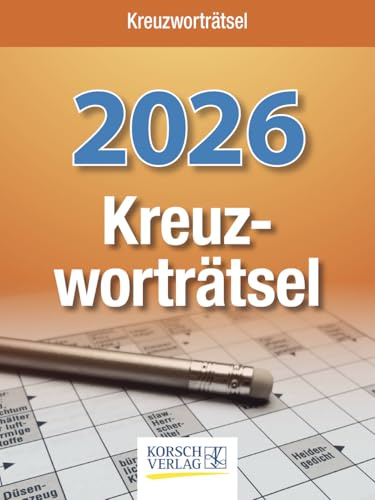 Kreuzworträtsel - Abreißkalender 2026 - Korsch-Verlag - Tages-Abreisskalender mit einem neuen Kreuzworträtsel für jeden Tag - Aufstellbar - 12 cm x 16 cm