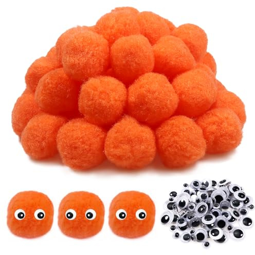 TOAOB 50 Stück Pompons zum Basteln Groß 40 mm Orange Pompom Flauschigen | Plüsch set Bälle, Kunst Bommel, für Dekorieren Verzieren, Nähen DIY Lustige Kreativen, Handwerk, wiederverwendbar