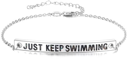 YFN Badarmband sterling silver abalone simma berlock armband just keep simsmycken för kvinnor simmare gåvor till mamma fru