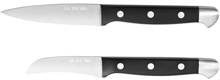 LIN ZHI REN 2-Piece Paring Knife Set (4“ Multi-Purpose Paring Knife + 3.5” Bird's Beak Knife) – High-Carbon Stainless Steel Blades | Non-Slip Ergonomic Handles
