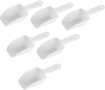BESTYASH Lot De 6 Pelles à Glace Et Cuillères à Farine En Plastique Transparent Poignée Antirouille, Ustensiles Cuisine Polyvalents Pour Maison, Restaurant Et Préparation, Rangement Pratique