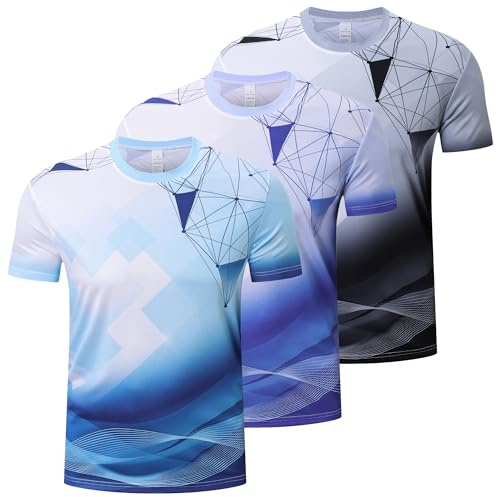 Cimic Sportshirt Herren Kurzarm Farbverlauf Sport Tshirts Funktionsshirt | Sport T shirts design mit bedrucktem, schnelltrocknend & atmungsaktiv, geeignet für Freizeit,Laufen, Fitness und Training