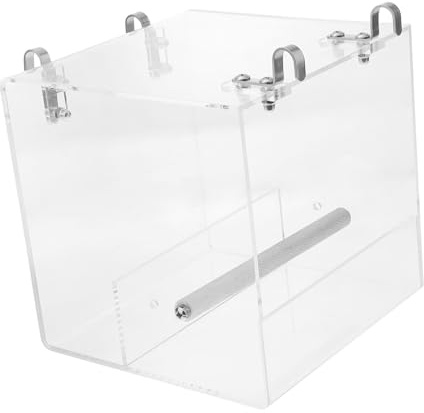 Sosoport Comedero Automático para Pájaros Grande Cuenco Alimentador de Acrílico para Loros y Aves Pequeñas Accesorio para Jaula Fácil de Instalar y Limpiar