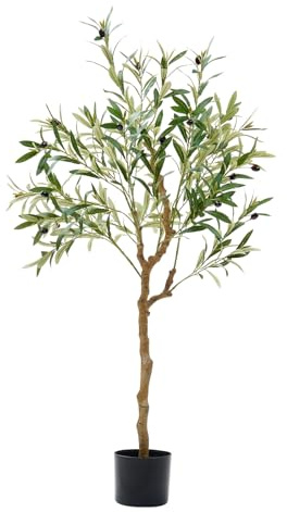 Panana Artificial Plant Set of 1 Olive Tree,120cm Tall Decorative Faux Plants in Pot Indoor Outdoor (120cm Olive Tree, 1 Pack)