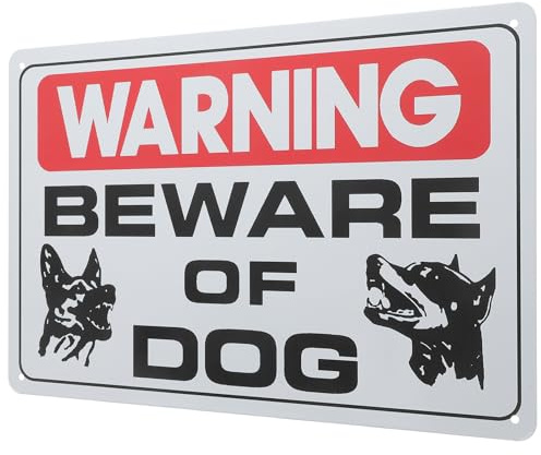 SEWACC Vintage Hundewarnschild Garten Retro Eisen Schild mit Vorgebohrten Löchern für Terrasse Zaun Wetterfest