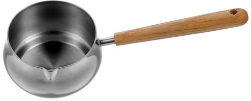 SEWACC Taza Medidora de Acero Inoxidable para Salsa y Leche Caliente, Pequeña Tamaño Plateado, Jarra con Vertedor Antigoteo, Cuchara Medidora Práctica para Café y Cocina Doméstica