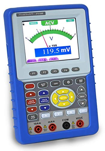 Peaktech P 1195 Hand- Oszilloskop/Multimeter Oszilloskop 100 MHz / 2 CH mit Digital Multimeter mit Universal Koffer für Messgeräte, P 1195
