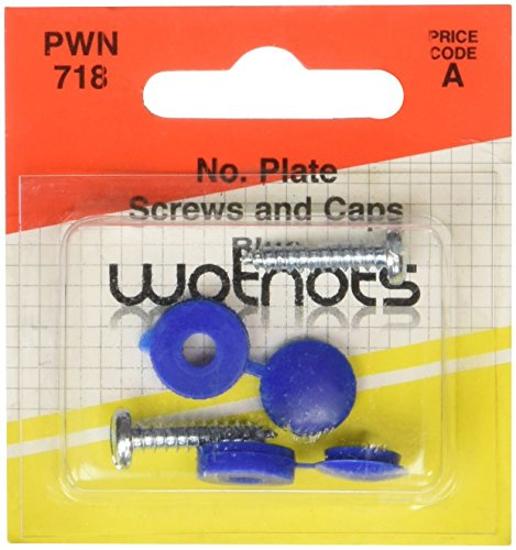 Pearl Automotive PWN718, Viti con calotta coprivite per targa, colore: Blu