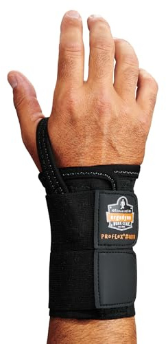 Ergodyne ProFlex 4010 Double-Strap Right Wrist Support, Black, Medium