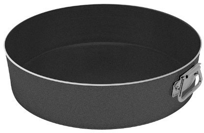 Tortiera tonda con bordo alto PENTALUX in alluminio professionale con anello, diametro 30 cm, linea BLACK antiaderente