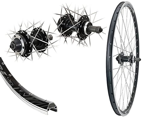 26 Zoll Hinterrad Hohlkammer DMS19 Disc 6-Loch Schraubkranz schwarz geößt 559-19 SchnellspannerV-Brake