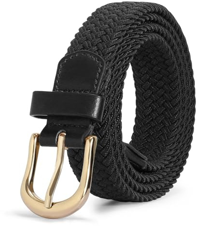 VONMELLI cintura elastica donna cintura elastica intrecciata per Uomo e Donna unisex in tessuto cintura elasticizzata regolabile per uomo e donna per jeans pantaloni Nero M