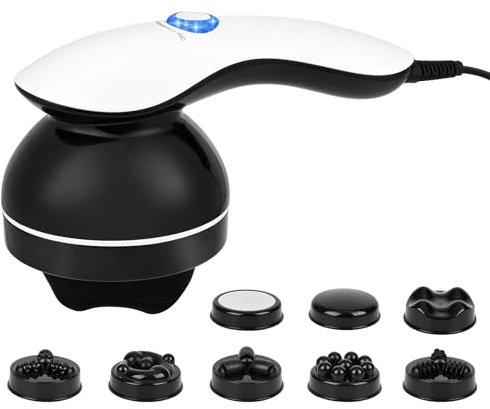 Gaethra Cellulite Massagegerät, Elektrisch Handmassagegeräte mit 8 Austauschbaren Aufsätzen, Cellulite Massage für Nacken Schulter Taille Abdomen Gesäß Beine Cellulite-Massage