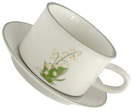 LAPYAPPE 1set Tazze Ceramica Con Saucer Elegante Tazza Per Caffè Latte e Bevande Design Minimalista Per Casa e Ufficio