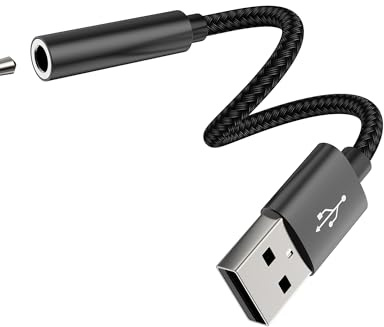 Adattatore USB Maschio a 3,5mm Cuffie Femmina Jack per iPhone Compatibile per Samsung Headphone PC Laptop Microfono Auricolari USB A AUX Audio Cavo Adattatori PS5 Auto Earphone Convertitore Accessori