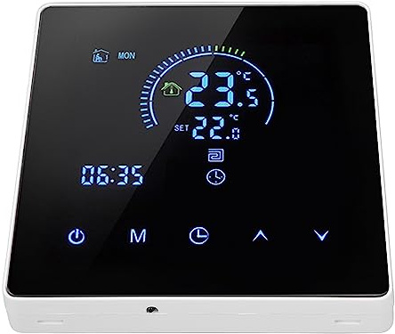 TOPINCN Thermostat Intelligent Numérique avec Grand écran Tactile, Thermostat Mural Programmable pour 3500W AC90‑240V, Idéal pour Les Hôtels et Les écoles (sans Wi-FI)