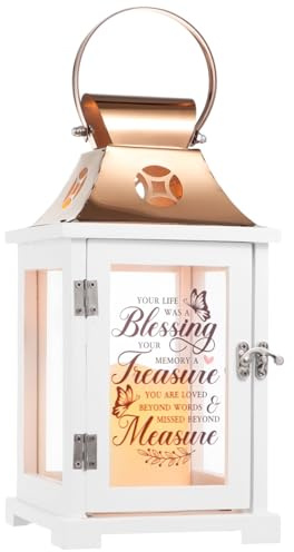 Kronabelle Regalos de recuerdo amoroso, regalos de condolencias por duelo, regalo conmemorativo, celebración de la vida, soporte único para velas de condolencias, cubierta de linterna conmemorativa