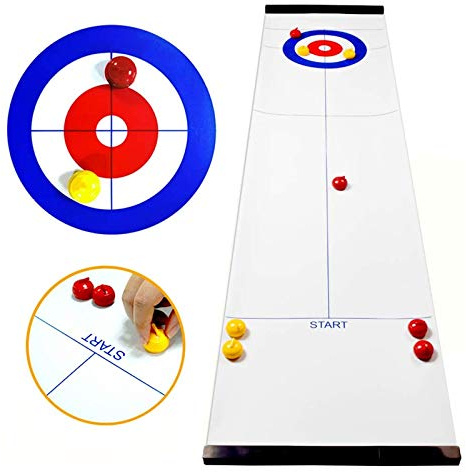 LIUZIKUN Giochi da Tavolo di Curling, per Adulti e Bambini, Divertenti da Portare in Viaggio, Gioco da Viaggio Compatto, Veloce e Facile da installare.