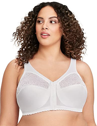 Glamorise Damen Vollfigur-BH, MagicLift, vorne geschlossen, Weiß,125H
