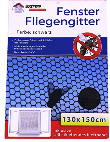 Fenster Moskitonetz Fliegennetz Fliegengitter o. Bohren 130x150 Klettverschluss