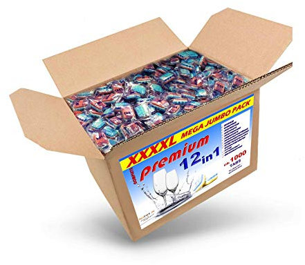 20 Kg (ca.1000 Stück) Spülmaschinentabs 12 in 1 in normaler Folie, A-Ware, Qualitätsware für jede Spülmaschine geeignet, Geschirrspültabs, Spültabs