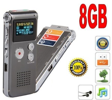 Comprare Web AntDau71 Enregistreur Vocal téléphonique Lecteur MP3 8 Go Micro Espion numérique