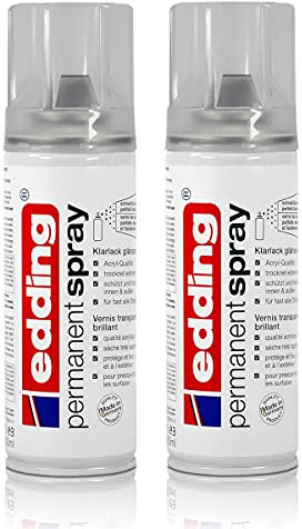 2x edding Permanent Spray Klarlack glänzend 200 ml Acryl-Qualität