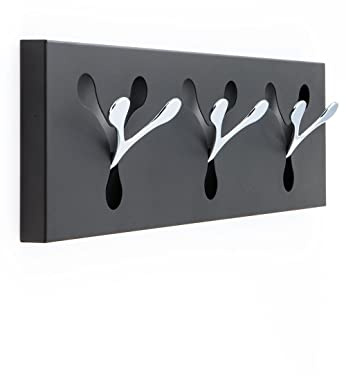 Tomasucci New Bin 3 Kleiderhaken zur Wandmontage, Metall, Schwarz