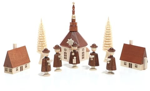 Rudolphs Schatzkiste Tischdeko Kurrende BxHxT(Kirche) ca 7x11x7 cm NEU Kurrende Kirche Weihnachten singen Sänger Sternträger Seiffen Erzgebirge Gotteshaus