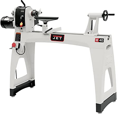 JET 18 x 40 EVS Variable Speed Woodworking Lathe, Reversible Wood Turning Machine, 2 HP, 230V 1Ph (JWL-1840EVS)