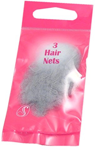Serenade - 3 Fine Mesh Elasticated Hair Nets (Grey)