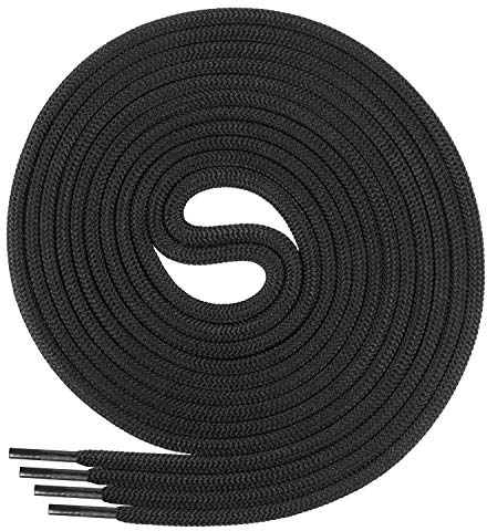 Di Ficchiano skosnören runda, runda skosnören för affärs- och läderskor, slitstarka allroundsänkor, o 3 mm färg svart längd 130 cm