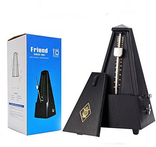 TAMUME Schwarz Kunststoff Metronom Mechanisch mit Kunststoff Gehäuse - Schwarz Holz Textur