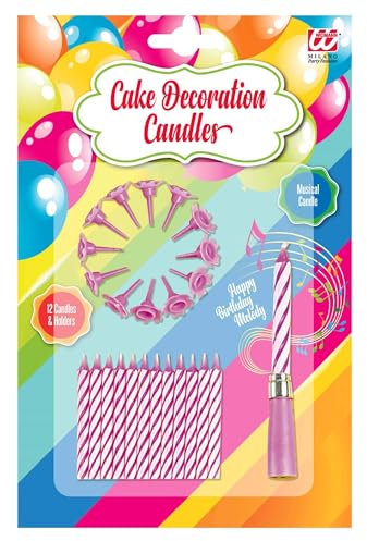 Widmann 08212 - Kuchenkerzen, Geburtstagskerze, Musikkerze, 12 Stück, Zubehör, Geburtstag