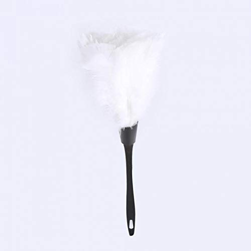 Plumero de Limpieza - Cepillo de Plumero de Pavo Suave de 5 Colores con Mango Negro Muebles para el hogar Herramientas de Limpieza de Coches(Blanco)