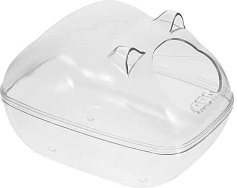 POPETPOP Hamster Cages Hamster Sand Bathroom Clear Hamster Sand Bath Container Sandbox Sauna Toilet for Hamster Rat Mice Clear Tub