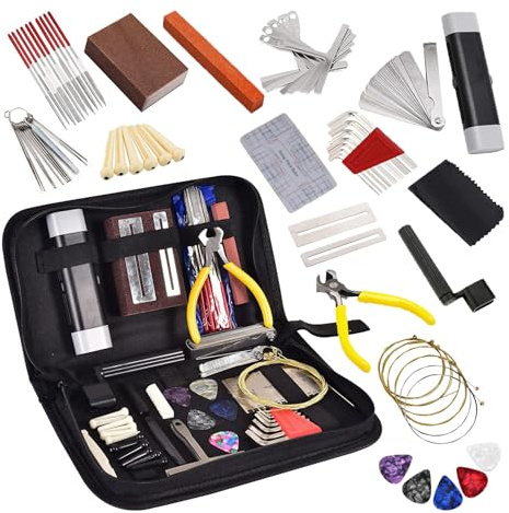 72-teiliges Gitarren-Werkzeugset, professionelles Gitarren-Wartungswerkzeug-Set für Ukulele, Bass, Banjo, Gitarrenbauer, Werkzeug, Gitarrenreparatur-Set für Gitarrenspieler oder Saiteninstrumente