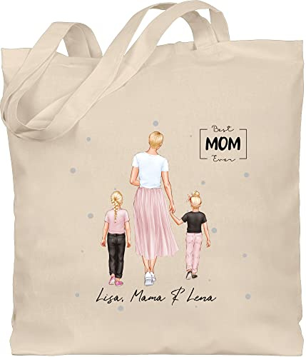 Geschenk mit Namen personalisiert by Shirtracer - Baumwolltasche - Mama Geschenkidee von Kindern I Geschenke Mutti