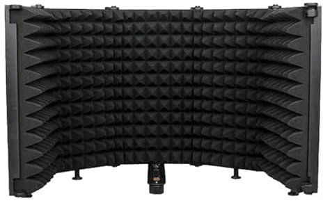 rockible Mikrofonschutz, Studio-Mikrofon, schallabsorbierender Schaumstoff-Reflektor, absorbierender Schaumstoff-Windschutz für den täglichen Rundfunkgebrauch, 5 Paneele
