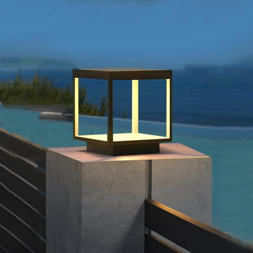 JHOTEC Post Lights Outdoor, Hardwire, 12X12IN Modern Post Lights,LED Fence Deck Cap Lights, Landscape IP54 Waterproof Lantern Column Lamp,Mailbox Light,Pillars Lights,Lawn lamp