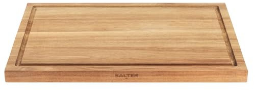Salter BW13695EU7 Toronto Chopping Board – 44cm Cutting Board, Large Grazing/Charcuterie Board, FSC®- Certified Acacia Wood, Protects Kitchen Worktops, Outer Grooves for Crumbs/Juices, Easy to Clean