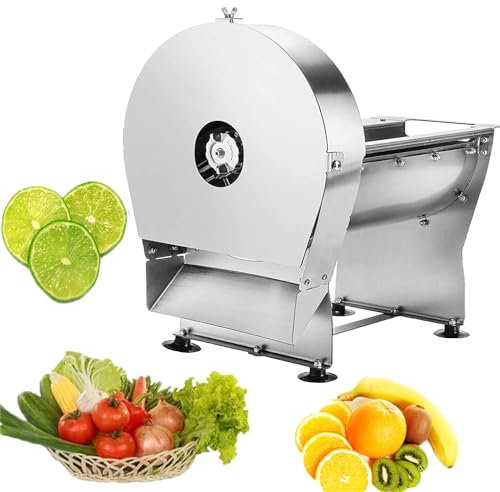 Elektrische Gemüseschneidemaschine 0 ~ 10mm (25/64 Zoll),Verstellbarer Kommerzieller Obstschneider Aus Edelstahl Für Zitrone,Kartoffel,Zwiebel,Knoblauch, Für Restaurant,Zuhause,Catering-Unternehmen