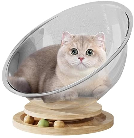 - Silla para Gatos, casa para Gatos | Percha para Gatos Clear Space - Juego de casa Transparente para Gatos, fácil de Limpiar, Juguete de Cama para Mascotas pequeñas, Muebles