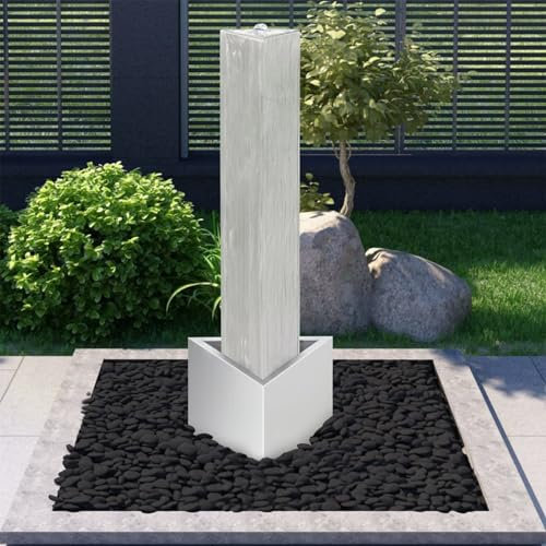 ShGaxin Fontana da Giardino Argento 37,7x32,6x110 cm in Acciaio Inox,Arredo,Fontane e laghetti,Fontane e cascate ornamentali-48094